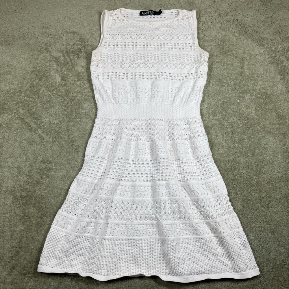 Lauren Ralph Lauren Womens Petite M‎ Crochet Dress Boho Bridal MSRP $129